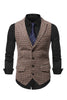 Load image into Gallery viewer, Check Single Breasted Peak Lapel Men&#39;s Suit Vest