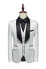 Load image into Gallery viewer, White Jacquard Shawl Lapel 3 Pieces Men&#39;s Suits