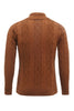 Load image into Gallery viewer, Brown Cable Knitted Long Sleeves Men&#39;s Cardigan Sweater