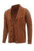 Load image into Gallery viewer, Brown Cable Knitted Long Sleeves Men&#39;s Cardigan Sweater