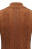 Load image into Gallery viewer, Brown Cable Knitted Long Sleeves Men&#39;s Cardigan Sweater