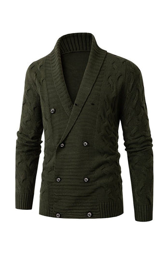 Grey Mens Casual Stand Collar Cardigan