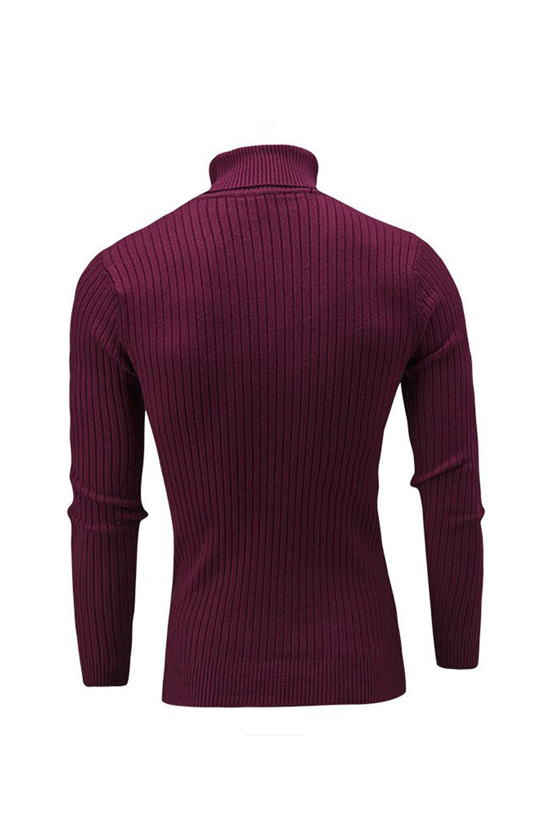 Load image into Gallery viewer, Navy Men&#39;s Slim Fit Turtleneck Casual Twisted Knitted Pullover Sweaters