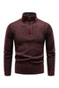 Load image into Gallery viewer, Burgundy Men&#39;s Casual Stand Collar Sweater