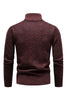 Load image into Gallery viewer, Burgundy Men&#39;s Casual Stand Collar Sweater