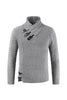 Load image into Gallery viewer, Grey Men&#39;s Casual High Neck Buckle Knitted Pullover Sweater