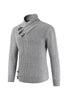 Load image into Gallery viewer, Grey Men&#39;s Casual High Neck Buckle Knitted Pullover Sweater