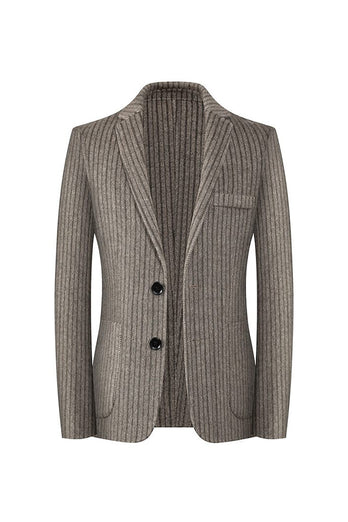 Black Slim Fit PinStriped Single Breasted Men's Blazer