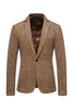 Load image into Gallery viewer, Khaki Tweed One Button Notched Lapel Men&#39;s Blazer