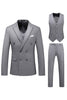 Load image into Gallery viewer, Khaki Double Breasted Notched Lapel 3 Piece Men&#39;s Suits