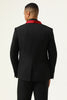 Load image into Gallery viewer, 3 Piece Black Red Shawl Lapel Men&#39;s Prom Suits