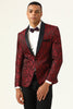 Load image into Gallery viewer, One Button White Shawl Lapel Jacquard Men&#39;s Prom Blazer