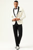 Load image into Gallery viewer, One Button Blue Shawl Lapel Jacquard Men&#39;s Prom Blazer