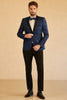 Load image into Gallery viewer, Red Shawl Lapel Jacquard One Button Men&#39;s Prom Blazer