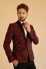 Load image into Gallery viewer, Blue Shawl Lapel Jacquard One Button Men&#39;s Prom Blazer