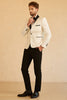 Load image into Gallery viewer, Red Shawl Lapel Jacquard One Button Men&#39;s Prom Blazer