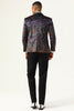 Load image into Gallery viewer, One Button Black Jacquard Shawl Lapel Men&#39;s Prom Blazer