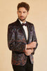 Load image into Gallery viewer, Black Jacquard Shawl Lapel One Button Men&#39;s Prom Blazer