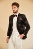 Load image into Gallery viewer, Black Red Single-Breasted Two-Button Printed Men&#39;s Blazer