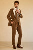 Load image into Gallery viewer, Peak Lapel Single Button Brown Men&#39;s Wedding Suits