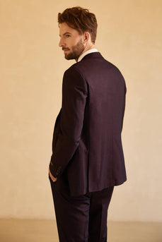 Notched Lapel Single Button Wedding Suit