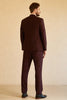 Load image into Gallery viewer, Peak Lapel Single Button Burgundy Men&#39;s Wedding Suit