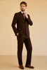 Load image into Gallery viewer, Notched Lapel Two Button Dark Brown 3 Piece Suit Wedding