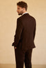 Load image into Gallery viewer, Notched Lapel Two Button Dark Brown 3 Piece Suit Wedding