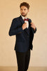 Load image into Gallery viewer, Peak Lapel Navy Men Wedding Suit