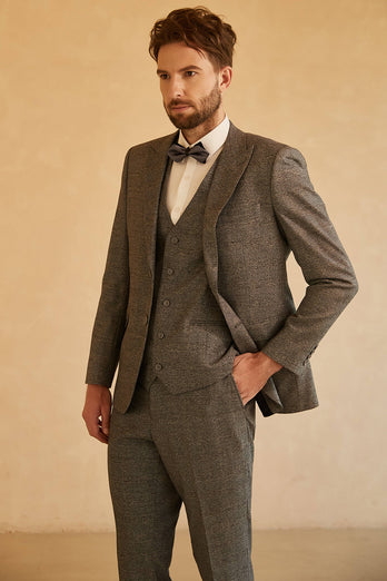 Grey Peak Lapel Men Wedding Suit