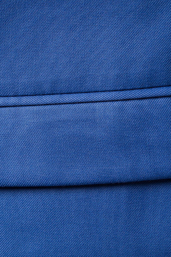 Shawl Neck Blue Double Breasted Men's Vest