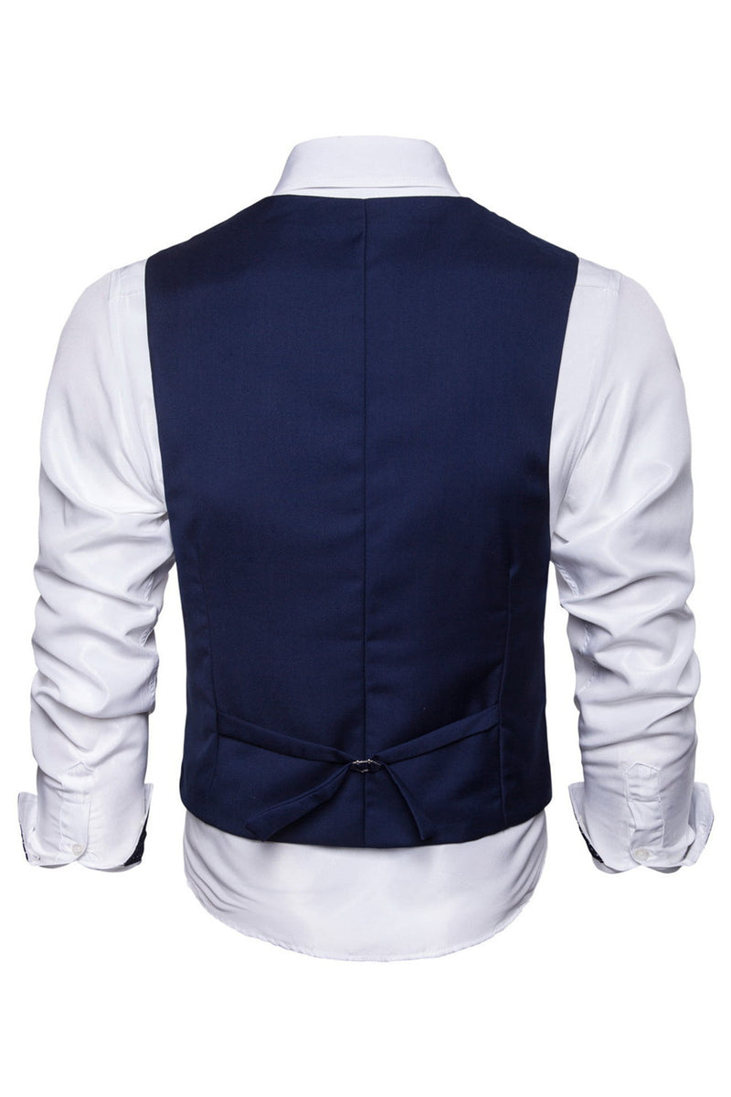 Load image into Gallery viewer, Shawl Neck Blue Double Breasted Men&#39;s Vest