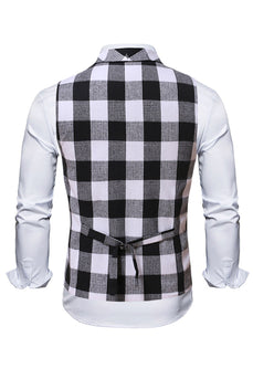 Shawl Collar Double Breasted Plaid Men's Suit Vest