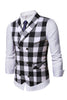 Load image into Gallery viewer, Shawl Collar Double Breasted Plaid Men&#39;s Suit Vest