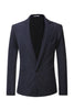 Load image into Gallery viewer, Black Knitted Notched Lapel Men&#39;s Blazer