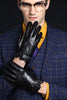 Load image into Gallery viewer, Black Leather Buckled Winter Gloves For Men