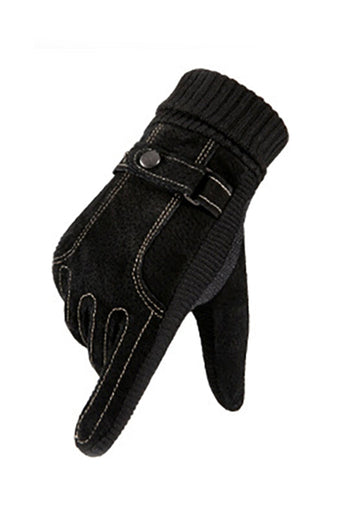 Brown Pigskin Men's Warm Winter Gloves