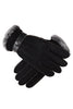 Load image into Gallery viewer, Black Buckled Pigskin Warm Winter Men Gloves with Feather