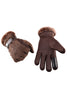 Load image into Gallery viewer, Black Buckled Pigskin Warm Winter Men Gloves with Feather