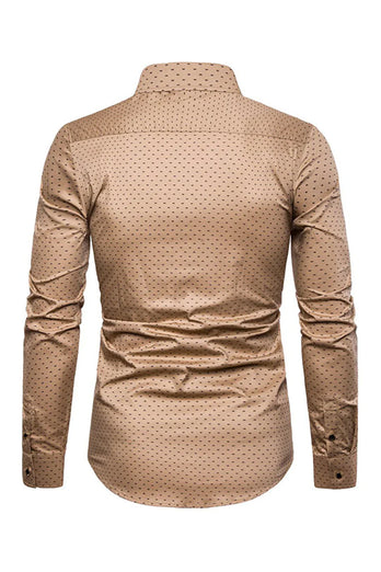 Fashion Print Long Sleeve Men's Plus Size Shirt