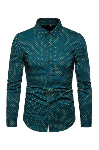 Fashion Print Long Sleeve Men's Plus Size Shirt