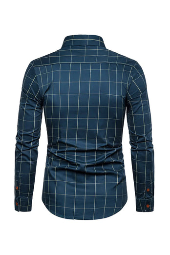 Plus Size Business Slim Square Neck Men's Shirt