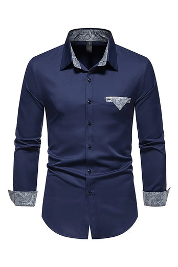 Long Sleeve Printed Men's Casual Shirt