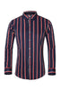 Load image into Gallery viewer, Black Red Striped Plus Size Men&#39;s Long Sleeve Shirt