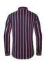 Load image into Gallery viewer, Black Red Striped Plus Size Men&#39;s Long Sleeve Shirt