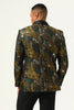 Load image into Gallery viewer, Yellow Jacquard Double Breasted Shawl Lapel Men&#39;s Prom Blazer