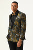 Load image into Gallery viewer, Yellow Jacquard Double Breasted Shawl Lapel Men&#39;s Prom Blazer