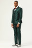 Load image into Gallery viewer, Green Jacquard Double Breasted 2 Piece Men&#39;s Suits