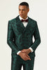 Load image into Gallery viewer, Green Jacquard Double Breasted 2 Piece Men&#39;s Suits