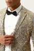 Load image into Gallery viewer, Sparkly Champagne Sequins Notched Lapel Men&#39;s Prom Blazer